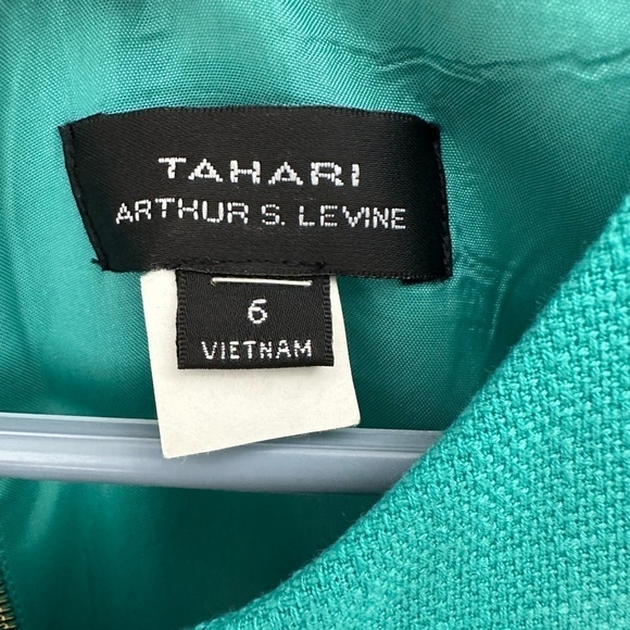 Tahari Sheath Dress Size 6 Turquoise Lined Interview Wedding Guest Business - Picture 3 of 7